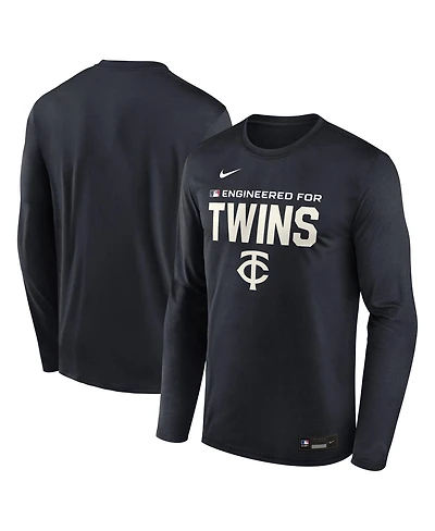 Nike Men's Navy Minnesota Twins Authentic Collection Legend Dri-fit Long Sleeve T-Shirt