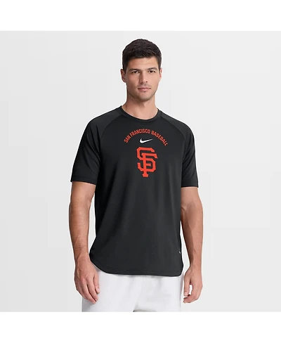 Nike Men's Black San Francisco Giants Authentic Collection Batting Practice Pre-Game Raglan Dri-fit T-Shirt