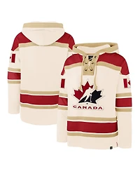 '47 Brand Men's Cream Hockey Canada Nilley Superior Lacer Hoodie