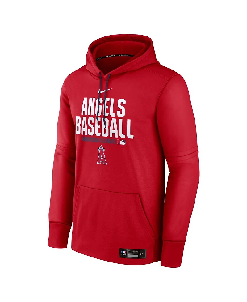 Nike Men's Red Los Angeles Angels Authentic Collection Therma-fit Hoodie