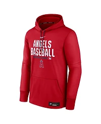 Nike Men's Red Los Angeles Angels Authentic Collection Therma-fit Hoodie
