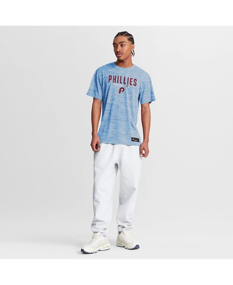 Nike Men's Light Blue Philadelphia Phillies Authentic Collection Velocity Dri-fit T-Shirt