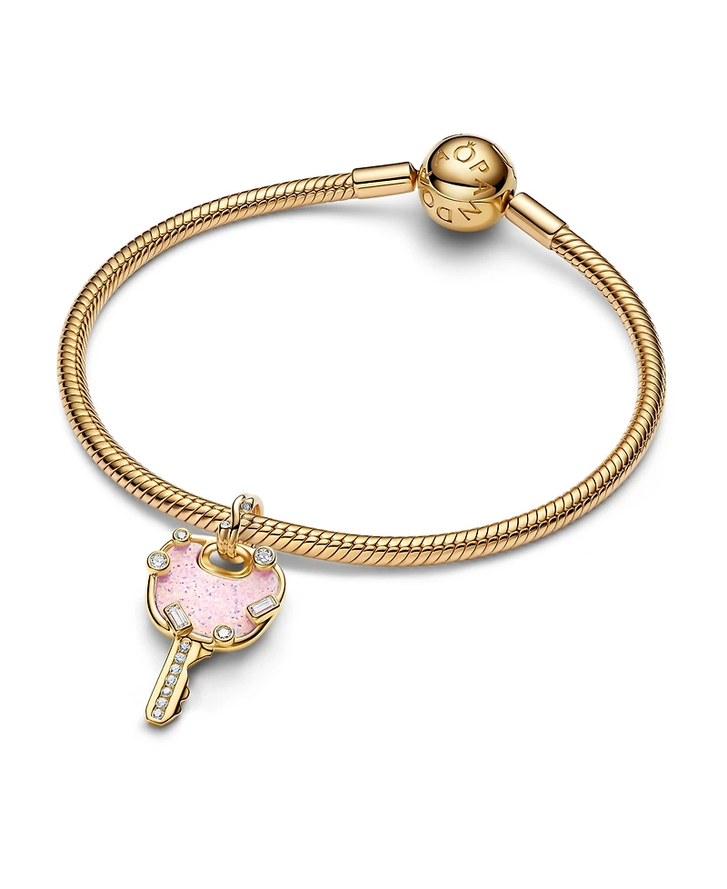 Pandora Opalescent Pink Love Key Large Dangle Charm