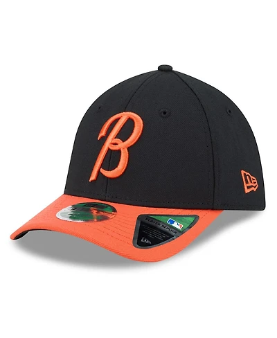 New Era Men's Black/Orange Baltimore Orioles Player Replica 39THIRTY Flex Hat
