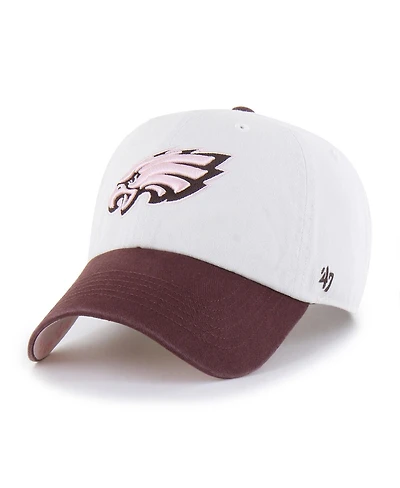 '47 Brand Men's Women's Stone/Burgundy Philadelphia Eagles Love Letter Clean Up Adjustable Hat