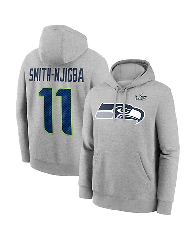 Nike Men's Jaxon Smith-Njigba Heather Gray Seattle Seahawks Super Bowl Lx Patch Name Number Hoodie