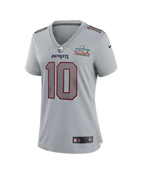Nike Women's Drake Maye Silver New England Patriots Super Bowl Lx Patch Atmosphere Fashion Game Jersey