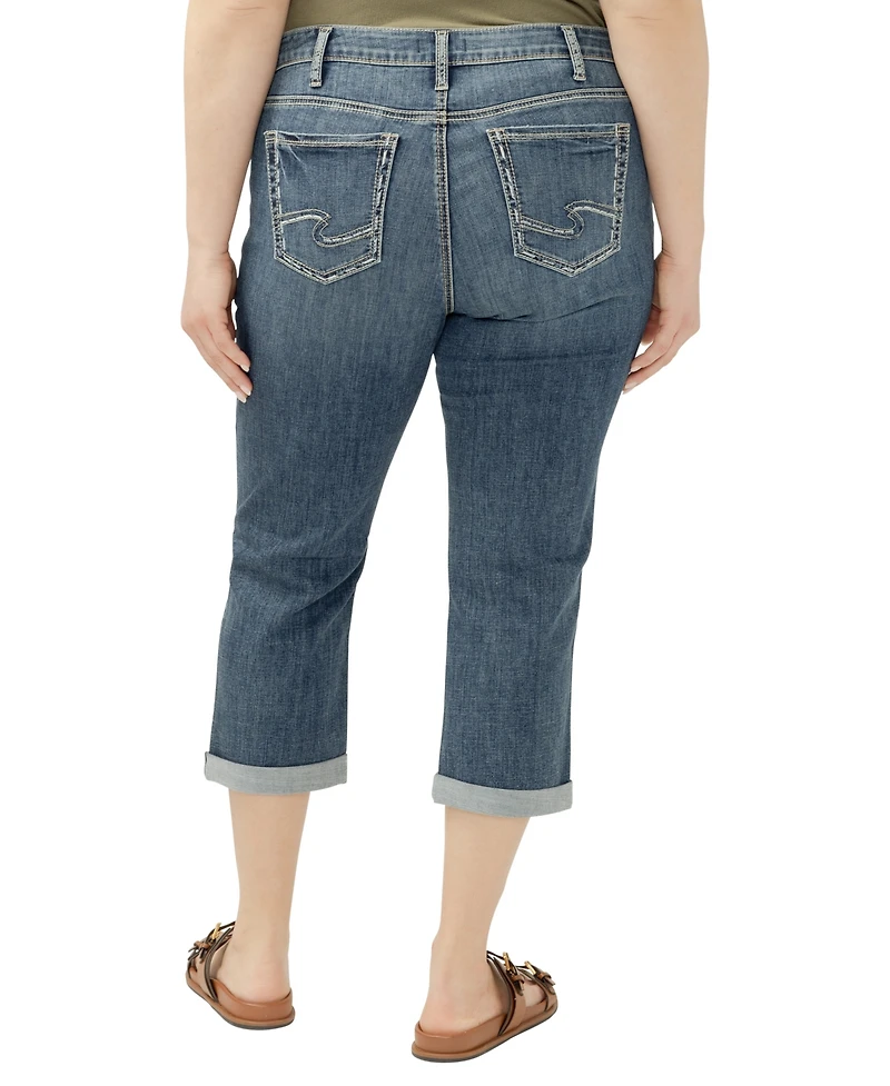 Silver Jeans Co. Plus Elyse Mid-Rise Comfort Fit Capri