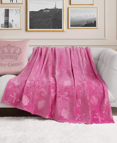 Juicy Couture Embossed Plush Oversized Throw, 60" x 70"