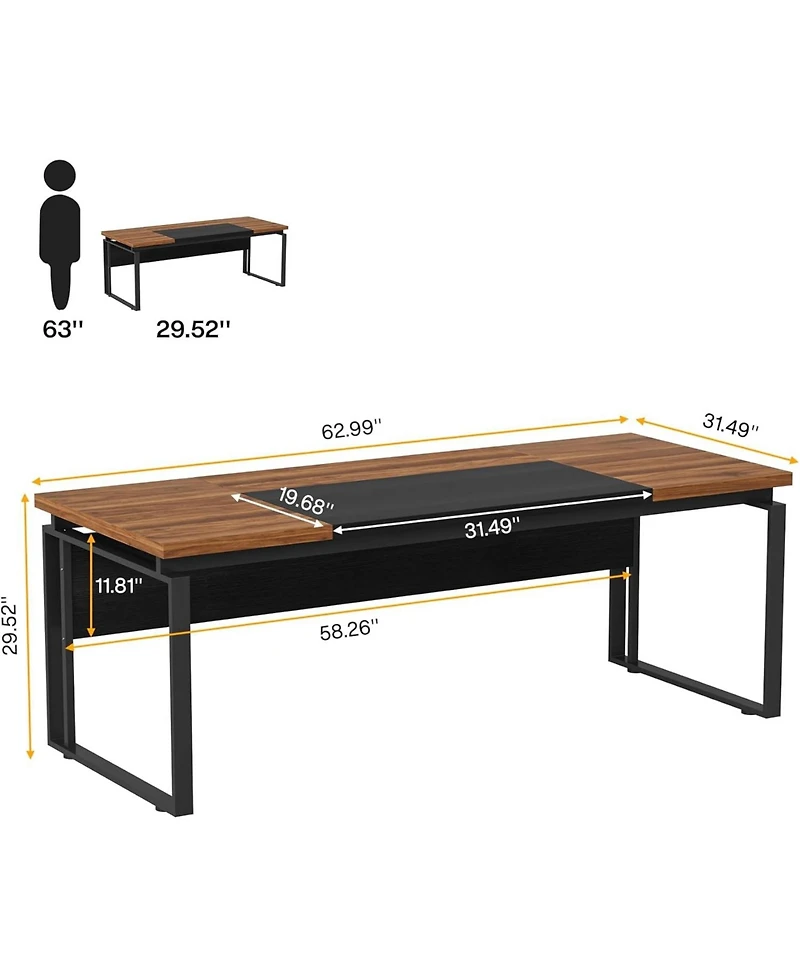 Tribesigns 63" Computer Desk Home Office Desk Writing Table for Workstation