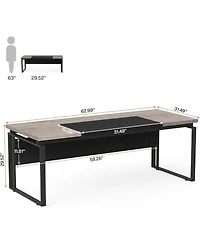 Tribesigns 63" Computer Desk Home Office Writing Table for Workstation