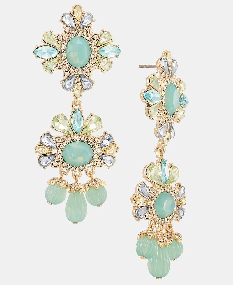 Marchesa Stone Cluster Flower Chandelier Earrings