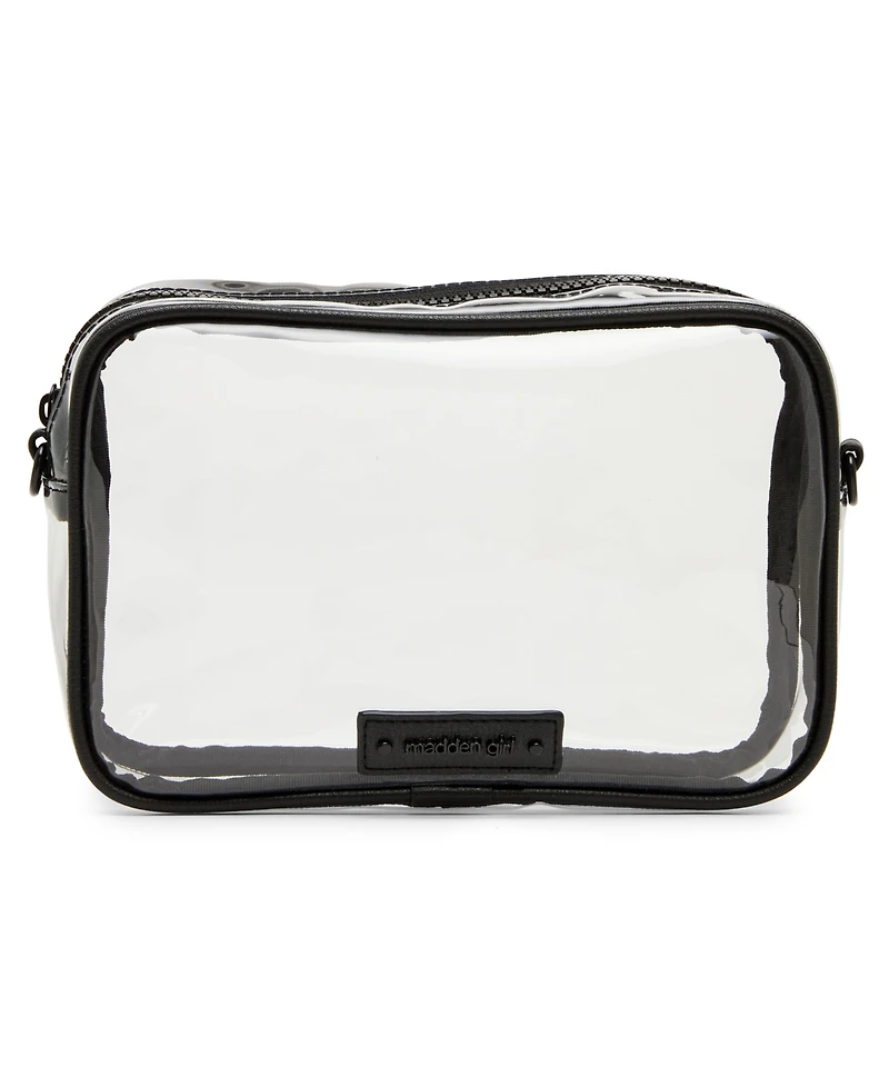 Madden Girl Ryann Clear Vinyl Camera Crossbody Bag