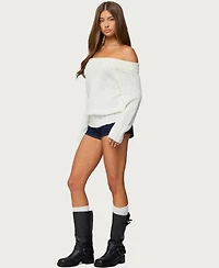 Edikted Womens Noemi Off Shoulder Sweater