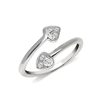 Curata Jewelry Solid 10K Gold Cubic Zirconia Love Heart Bypass toe ring