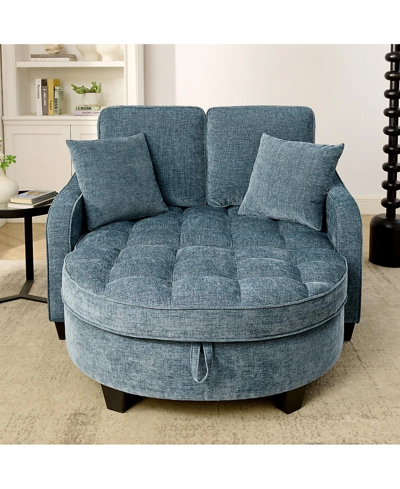 Streamdale Furniture two-seater sofa chaise longue with storage footrest and pillows