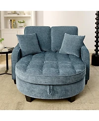 Streamdale Furniture two-seater sofa chaise longue with storage footrest and pillows