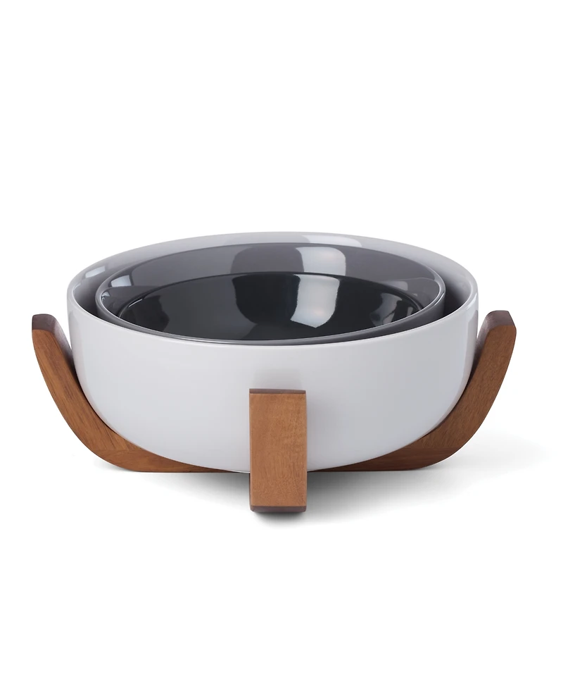 Oneida 24 Seven Colors Nesting Bowls With Wood Stand, Set of 4