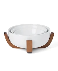 Oneida 24 Seven Colors Nesting Bowls With Wood Stand, Set of 4