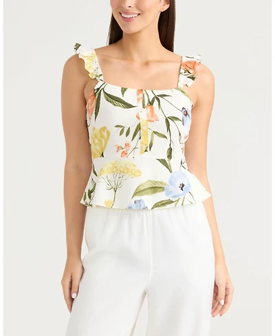 Ellen Tracy Women's Ruffle Sleeve Top