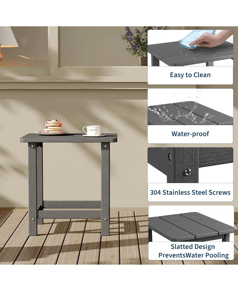 gaomon Square Hdpe Outdoor Side Table - Durable Adirondack Patio End Table for Beach