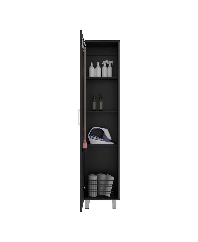 Fm Furniture Vegas Storage Cabinet for Laundry Room with Fixed Shelves, Wenge