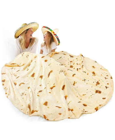Zulay Kitchen Premium Round Soft Giant Novelty Big Tortilla Blanket