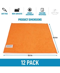 12 Pack Highly Absorbent Microfiber Cleaning Cloths