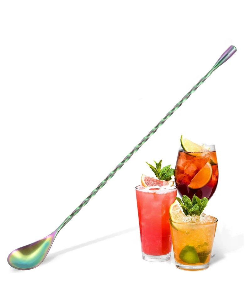 Premium 12 Inch Spiral Stainless Steel Cocktail Spoon