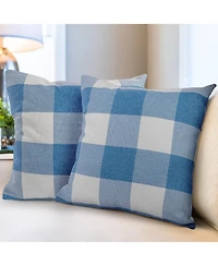 Zulay Kitchen Pack of 2 Buffalo Plaid Throw Pillow Covers - Farmhouse Porch Pillows Outdoor & Indoor Covers 18x18 inches