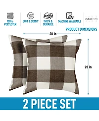 2 Pack Buffalo Plaid Throw Pillow Outdoor & Indoor Covers 16x16 inches