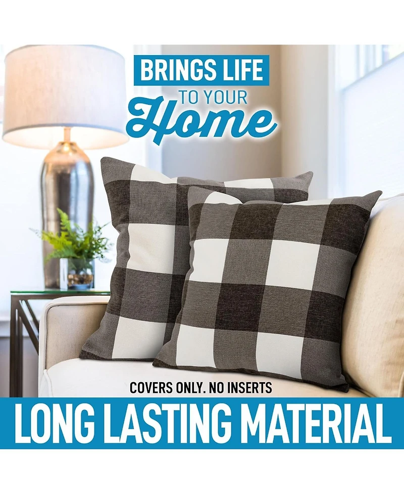 2 Pack Buffalo Plaid Throw Pillow Outdoor & Indoor Covers 16x16 inches