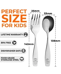 Zulay Kitchen 4 Pieces Toddler Utensils - Kids Stainless Silverware Set