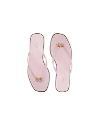 bebe Women's Bow Charm Flat Sandals