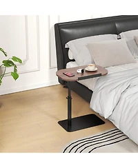 gaomon C Shaped End Table for Couch,Height Adjustable Side Table, Adjustable Armrest Tv Tray, Swivel Side Tables Sofa Trays for Bathroom