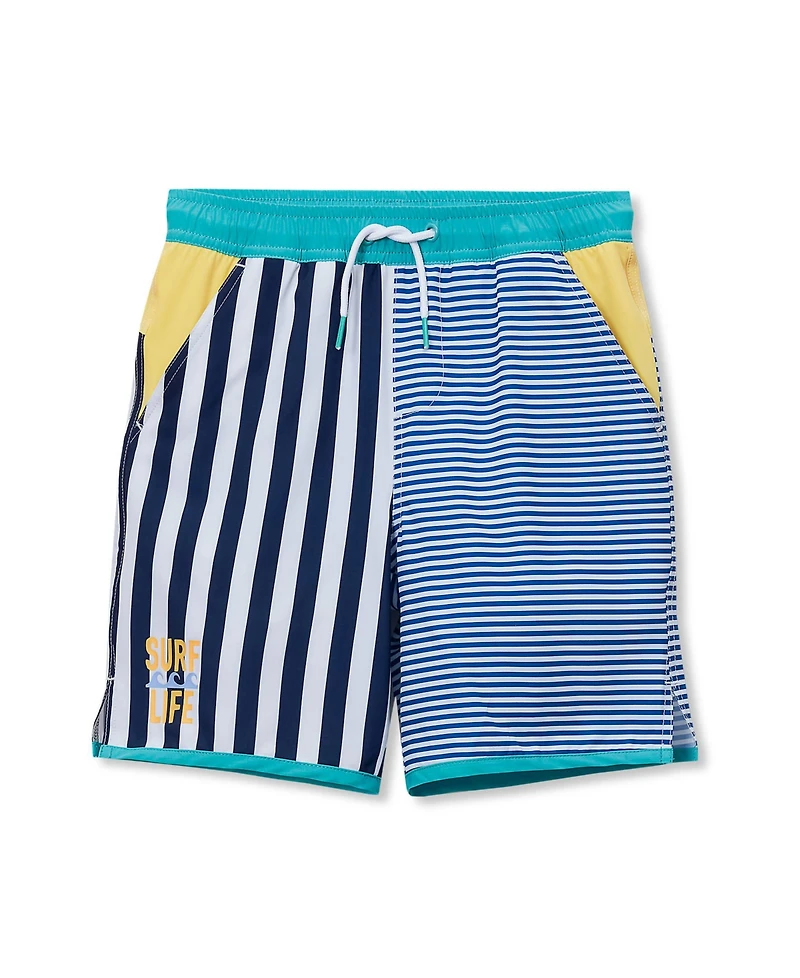 Lands' End Boys Slim Chlorine Resistant Stretch Hydroliner Sport Swim Trunks