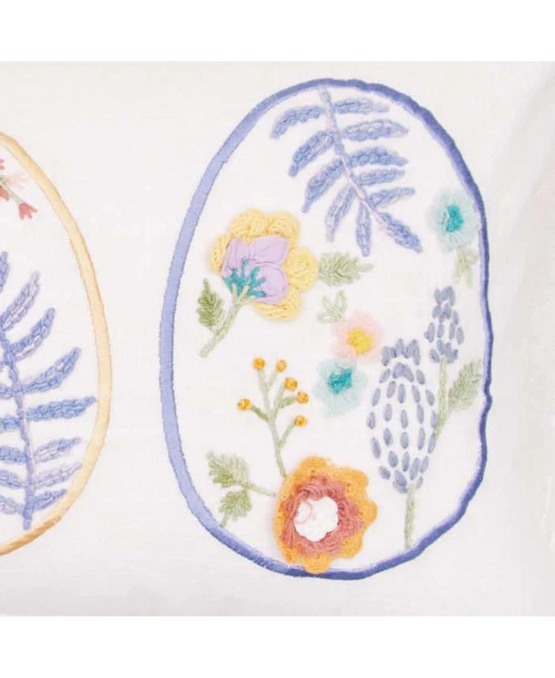 C&F Home Rosebud Floral Easter Eggs Trio Egg Fringed Throw Pillow, 12" x 24