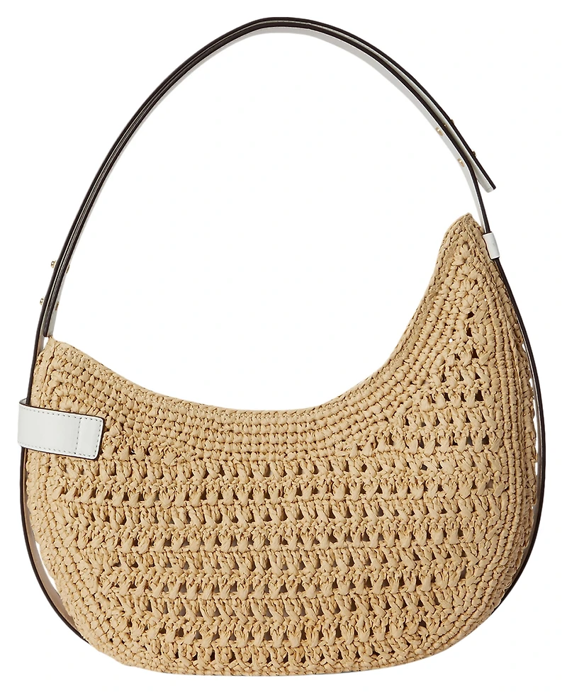 Lauren Ralph Lauren Crocheted Straw Medium Tasha Shoulder Bag