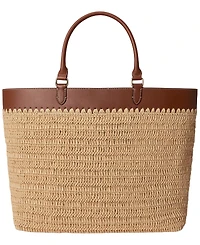 Lauren Ralph Lauren Leather Straw Extra-Large Kyla Tote Bag