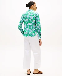 Tommy Hilfiger Women's Printed Button-Front Roll-Tab Shirt