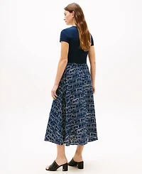 Tommy Hilfiger Women's Essential Linen Flare Midi Skirt