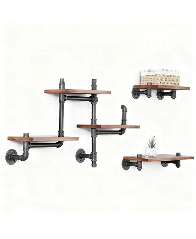 Yigii Industrial Rustic Pipe Shelves Storage for Home Decor