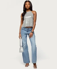 Edikted Women's Itara Sequin Backless Halter Top