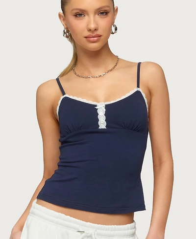 Edikted Women's Olezka Contrast Lacey Tank Top