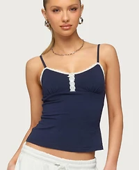Edikted Women's Olezka Contrast Lacey Tank Top