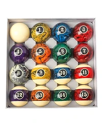 Gse Games & Sports Expert 2 1/4-Inch Marble Swirl Professional Regulation Billiards Pool Balls Set, Standard 16 Set