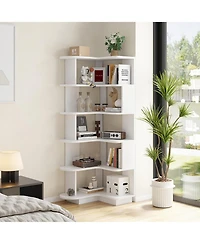 Rainsken 5-Tier Corner Bookshelf