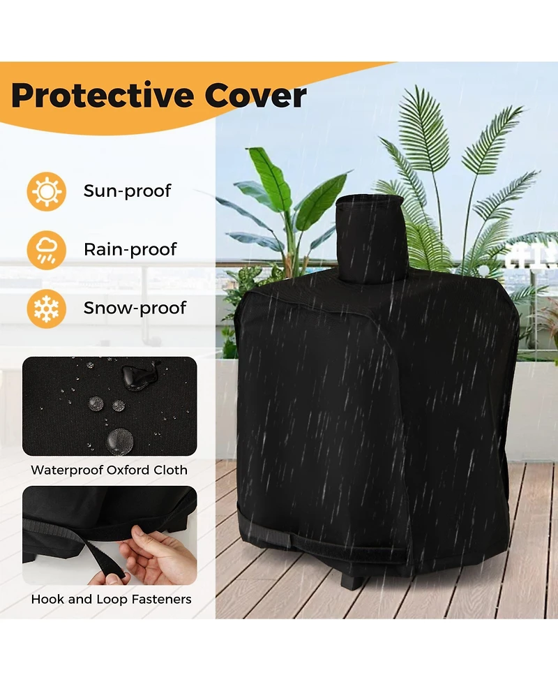 Ecooso 12" Outdoor Pizza Oven with Pizza Stone for Patio, Backyard, Camping & Bbq