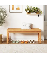 Gymax 2 Person 800 Lb Capacity Contoured Slatted Patio Garden Dining Bench