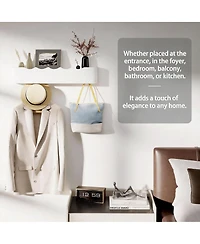 Yigii Solid Wood Wall Rack with Hooks for Coats, Hats, Bags, Towels - Decorative & Storage